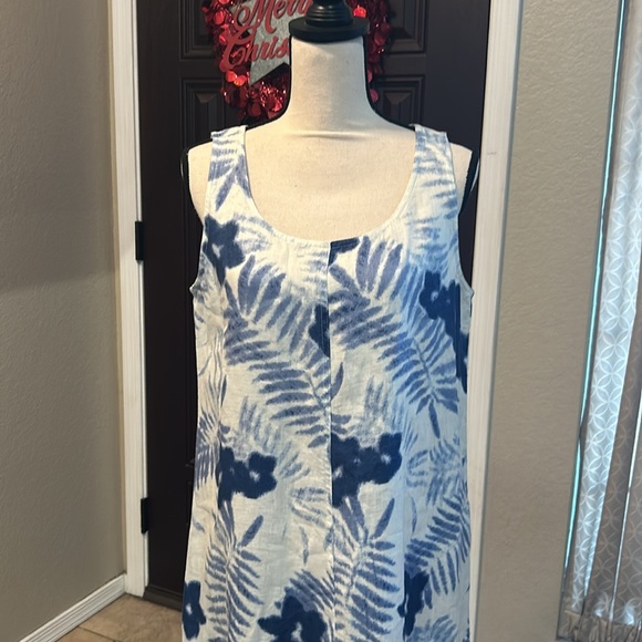 Batik Style Linen A Line Dress - Picture 2 of 7